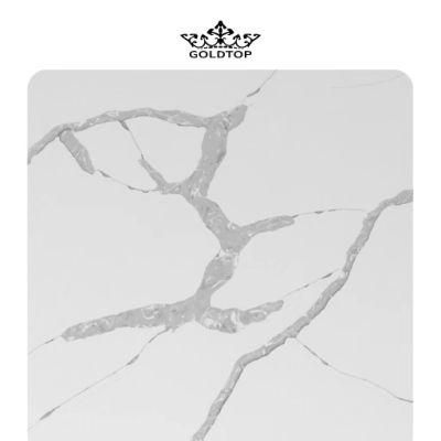 Artificial Stone Polished Wholesale Calacatta White Stone Slab Quartz for Cabinet/Countertop/Vanity/Wall Tiles/Floor