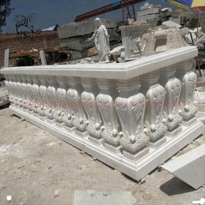Decorative Hand Carved White Stone Marble Pillars and Baluster