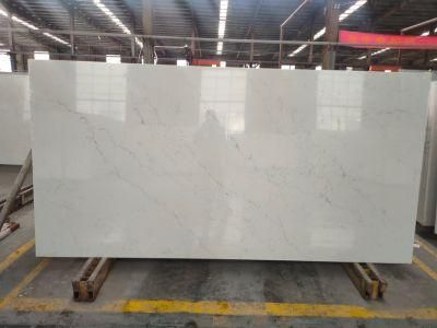 Calacatta White Quartz Stone Used for Worktops with Natural Veins