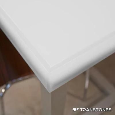 Milky White Backlit Decorative Faux Stone Panel Acrylic Reception Desk