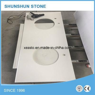 Popular White Quartz Stone Countertop for Bathroom