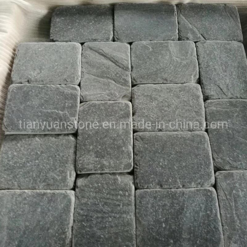 Riven Black Slate Driveway Paving Stone, Patio Cobble Stone