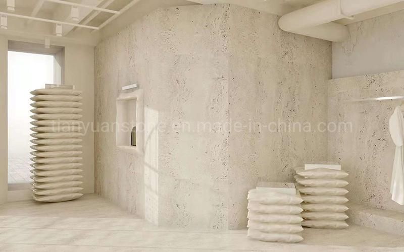 China Navona White Travertine Floor & Wall Tile for Interior & Exterior Facade Wall Cladding