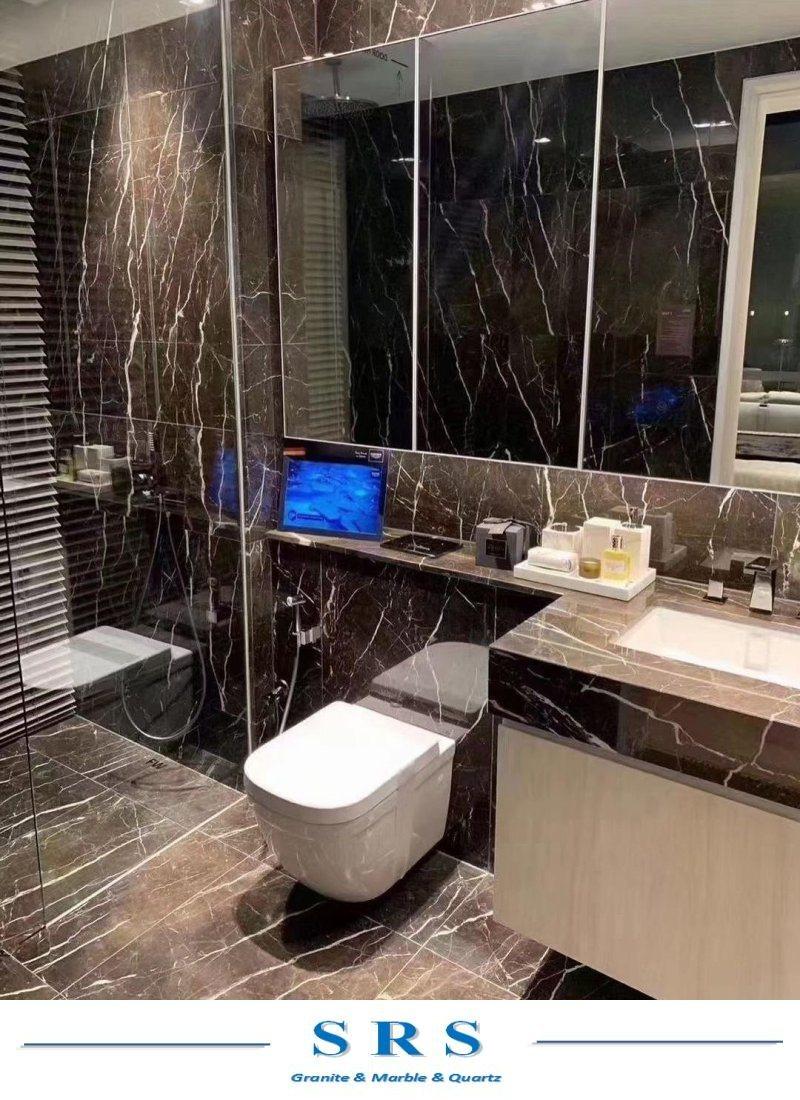 Saint Laurent Black Marble Tile for Wall/Floor/Countertop