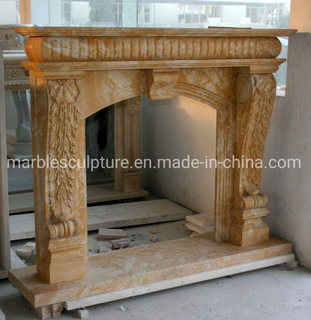 Simple Style Natural Stone Marble Fireplace in Stock (SYMF-258)