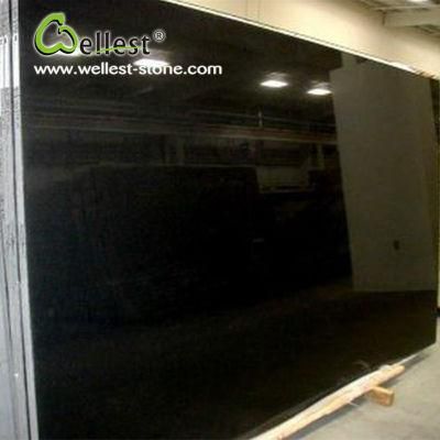 Factory Sawn-Cut Edge Polished Surface Mongolia Black Granite