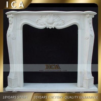 Classical Design Indoor Decoration Fireplace White Stone Fireplace