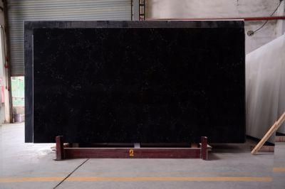 Work Top Artificial Blcak Cararra Quartz Stone Countertop for Home Decoration and Easy Clearing.
