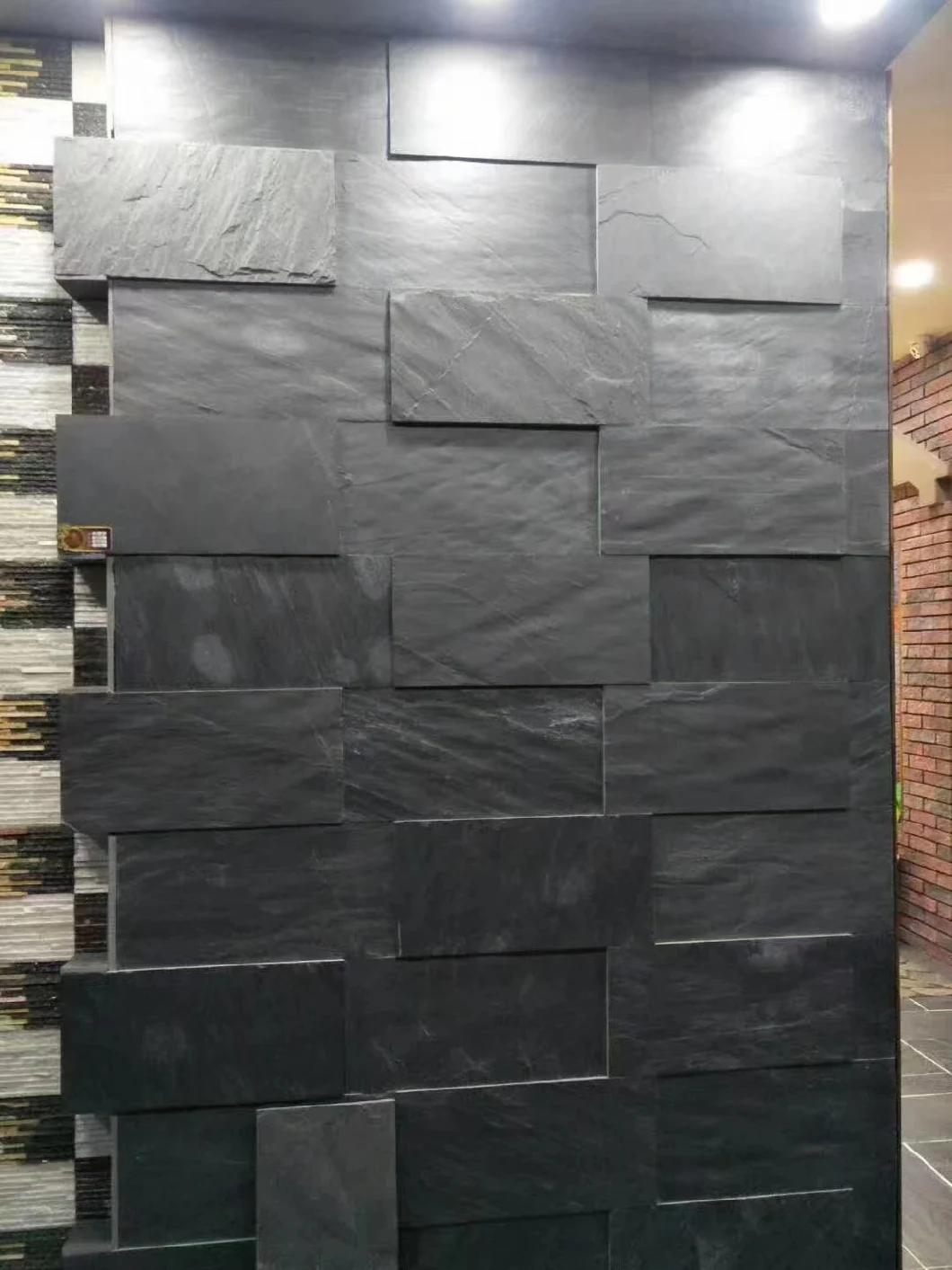 Black Slate Natural Stone Wall Cladding for Home