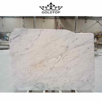 600*600 Cut-to-Size Snow White Natural Stone Slabs Statuario Marble Slab for Floor