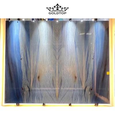 Luxury Natural Stone Azul Blue Countertop, Background Wall Tiles Marble